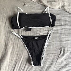 Black and White Women's Bikini Set